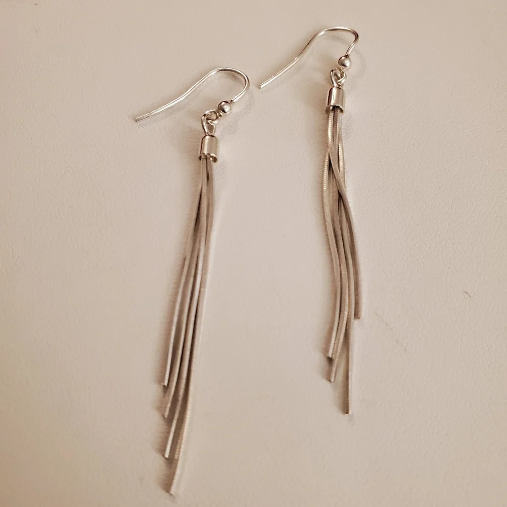 Sterling silver 4 strand earrings